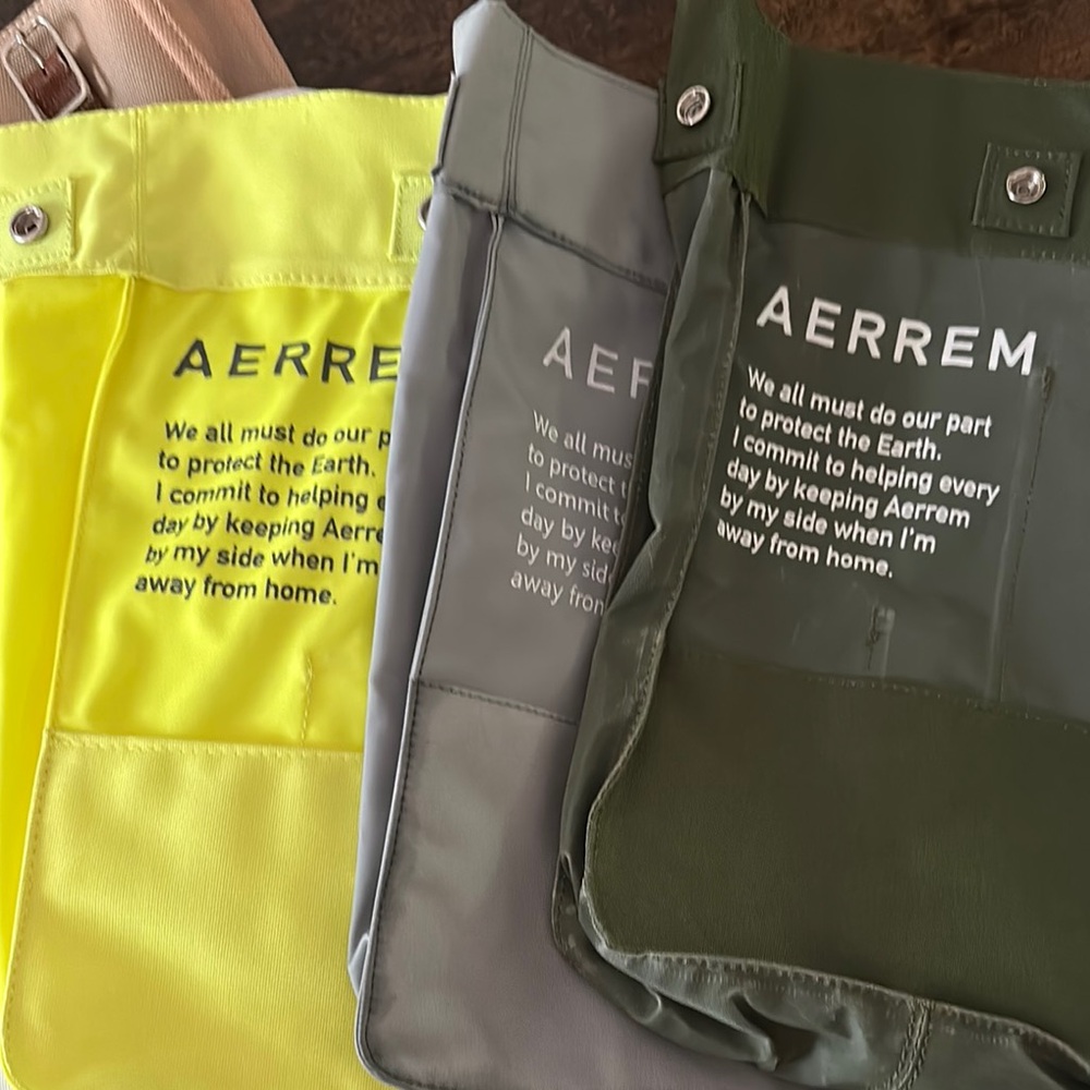 AERREM Eco-Friendly Tote Bags - Slate Grey and Tan plus Five Inserts
